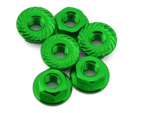 175RC Team Associated RC10B74.2D CE Aluminum Serrated Wheel Nuts (Green) (6)