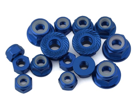 175RC Team Associated DC10 Lightweight Aluminum Nuts Kit (Blue) (15)