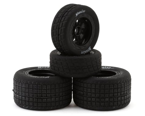 1RC Racing Pre-Mounted 1/18 Midget Hoosier Tires (Black) (4) (F/R) (Standard)