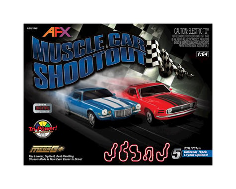AFX Muscle Car Shootout Slot Car Track w/Lap Counter (Mustang/Camaro)