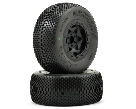 AKA Gridiron SC Pre-Mounted Tires (Slash Front) (2) (Black)