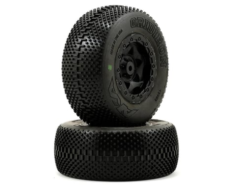 AKA Gridiron SC Pre-Mounted Tires (SC10 Rear) (2) (Black)