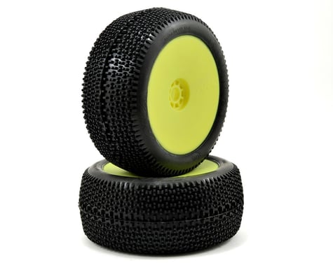 AKA EVO Cityblock 1/8 Truggy Pre-Mounted Tires (2) (Yellow) (Super Soft)