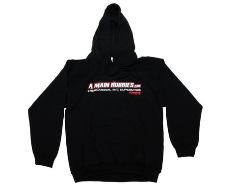 AMain Black "International" Hooded Sweatshirt (Hoody) (Small)