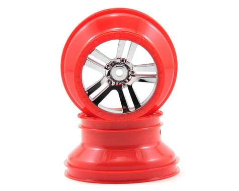 Arrma Fury Front/Rear Wheel (2) (Chrome/Red)