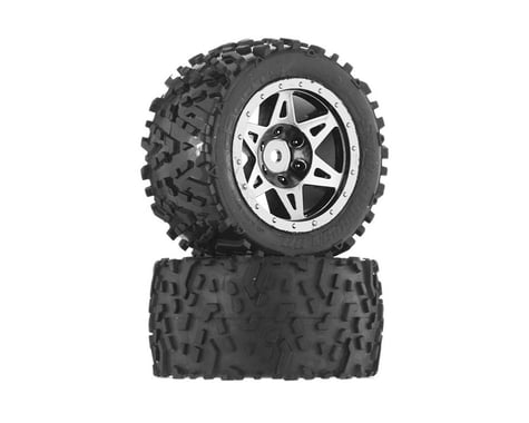 Arrma Sand Scorpion DB Tire/Wheel Glu Blk/Chrm Re(2)