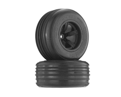 Arrma Dirtrunner ST Tire/Wheel Glued Black Front (2)