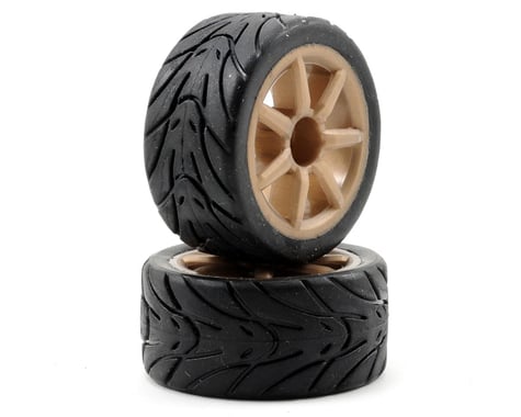 Team Associated Pre-Mount Wheels/Tires (2) (Gold)