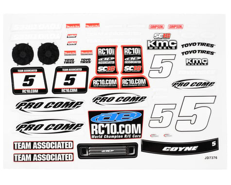 Team Associated SC18 "Pro Comp" Decal Set