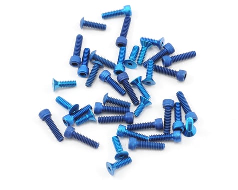 Team Associated Factory Team Aluminum Screw Kit (Blue) (TC4)