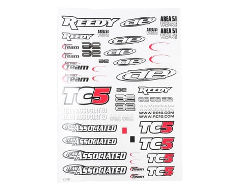 Team Associated TC5 Sticker Sheet
