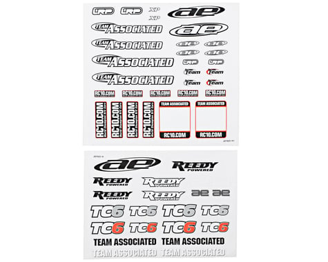 Team Associated TC6 Decal Sheet