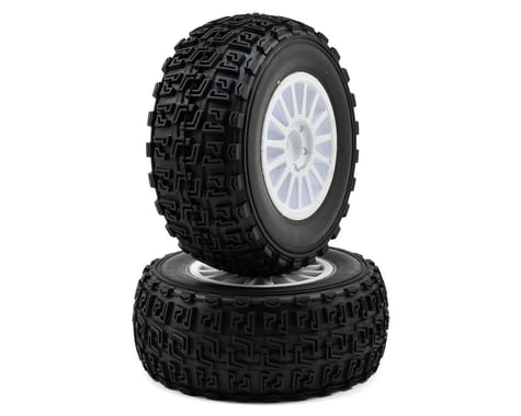 Team Associated Pre-Mounted Rally Tire (White) (2)