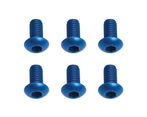 Team Associated 3x6mm Aluminum Button Head Hex Screws (Blue) (6)