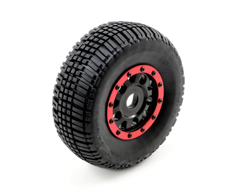 Team Associated KMC Assembled Tire w/Black Wheel & Red Bead Guard (4)