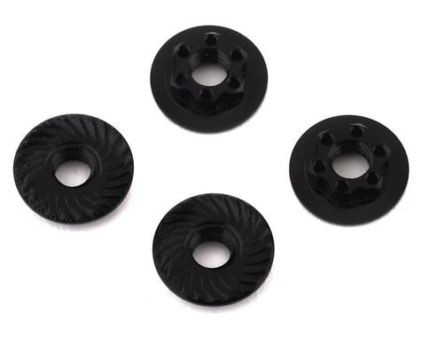 Team Associated Factory Team 4mm Low Profile Serrated Wheel Nuts (Black) (4)