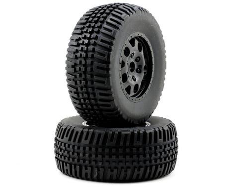 Team Associated Assembled Front SC10 Tire (Black) (2)