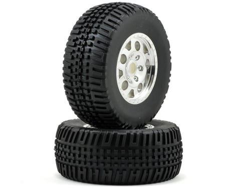 Team Associated KMC Front Tire/Wheel Combo (2) (Chrome)