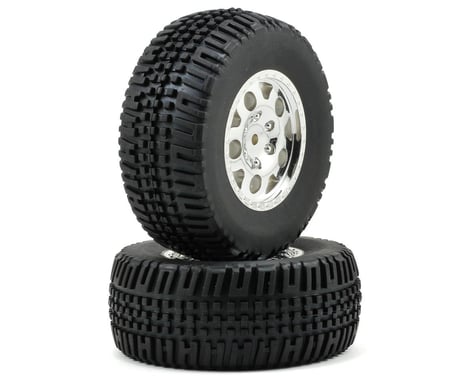 Team Associated KMC Rear Tire/Wheel Combo (2) (Chrome)