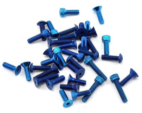 Team Associated Factory Team Aluminum Screw Kit (Blue) (B44.2)