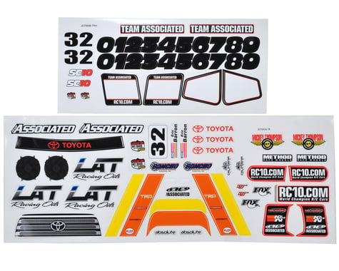 Team Associated Toyota Racing Decal Sheet