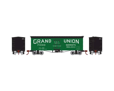 Athearn N 36' Old Time Wood Reefer,Grand Union/QREX #90107