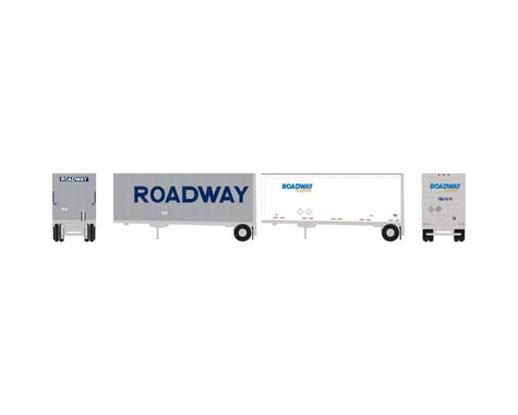 Athearn N 28' Trailers w/Dolly, Roadway/Express (2)
