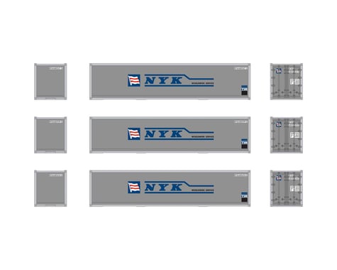 Athearn HO RTR 40' Smooth Containers, NYK (3)