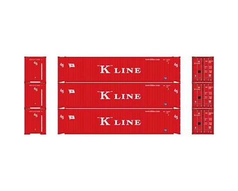 Athearn HO RTR 45' Container, K-Line (3)