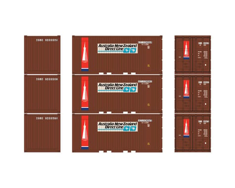 Athearn HO RTR 20' Corrugated Container w/Panel, ANZ (3)