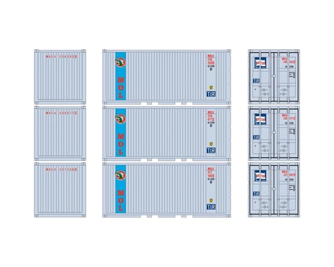 Athearn HO RTR 20' Corrugated Container w/Panel, MOLU (3)