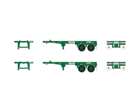 Athearn HO RTR 20' Container Chassis, Evergreen (2)