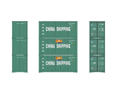 Athearn HO RTR 20' Bevel Container, China Shipping (3)