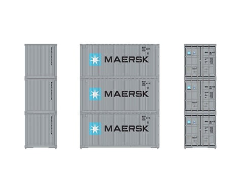 Athearn HO RTR 20' Bevel Container, Maersk (3)
