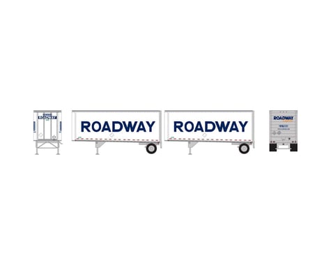 Athearn HO RTR 28' Trailers w/Dolly, Roadway/Smooth  (2)