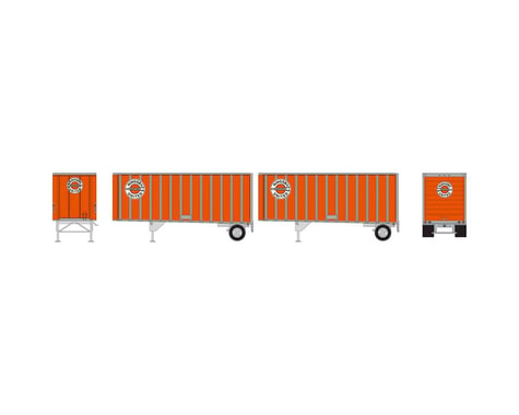 Athearn HO RTR 28' Trailers w/Dolly, Ringsby (2)