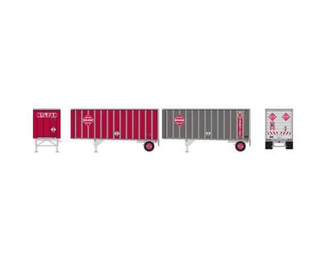 Athearn HO RTR 28' Trailers w/Dolly, McLean (2)
