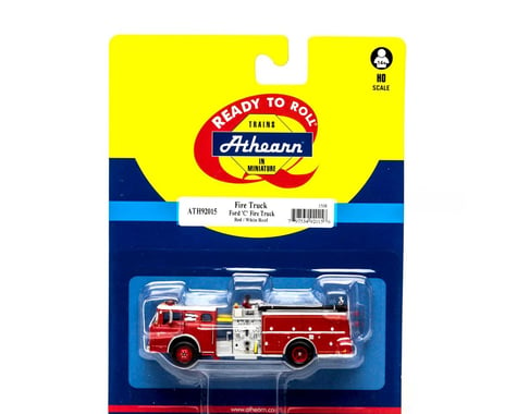 Athearn HO RTR Ford C Fire Truck, Red/Wht