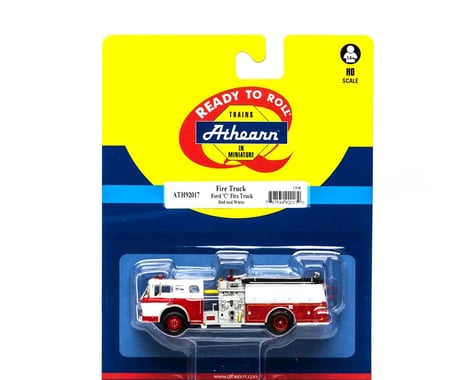 Athearn HO RTR Ford C Fire Truck, Red&Wht