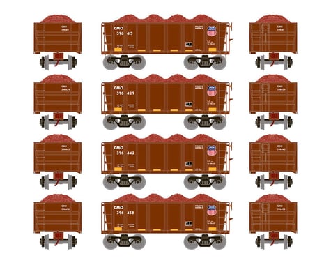 Athearn HO RTR 26' Ore Car Low Side w/Load, UP #2 (4)