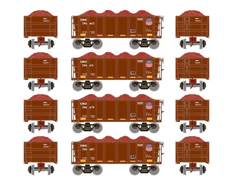 Athearn HO RTR 26' Ore Car Low Side w/Load, UP #3 (4)