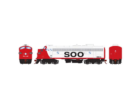 Athearn HO FP7A w/DCC & Sound, SOO/Freight #502a
