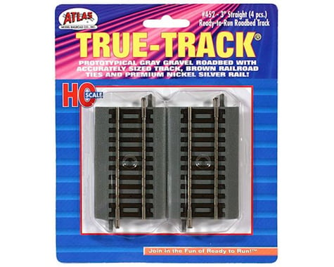 Atlas Railroad HO True-Track 3" Straight (4)