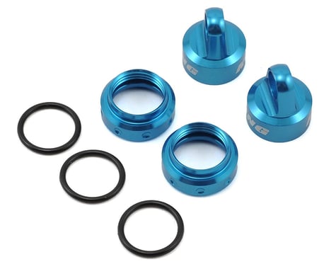 Axial 12mm Aluminum King Shocks Caps & Collars Set (Blue) (4)