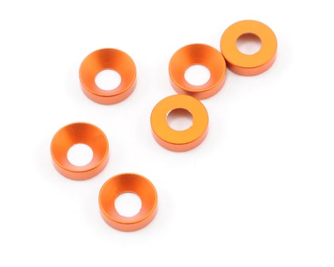 Axial 3x6.9x2mm Cone Washer (Orange) (6)