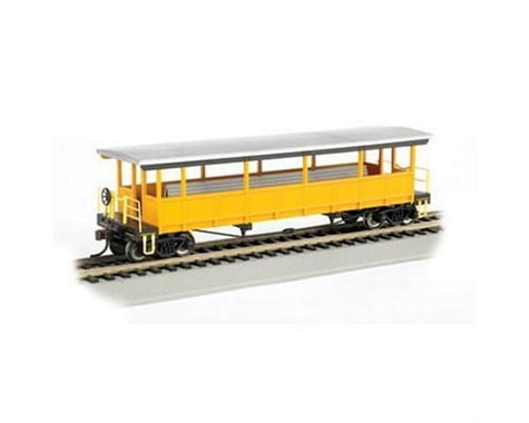Bachmann Unlettered Open Sided Excursion Car (Silver/Yellow) (HO Scale)