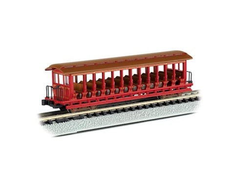 Bachmann Unlettered Jackson Sharp Open Excursion Car (Red/Brown) (N Scale)