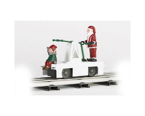 Bachmann Operating Handcar Christmas Santa & Elf (O Scale)