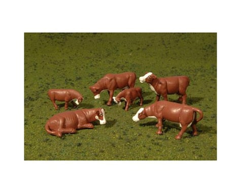 Bachmann SceneScapes Cows (Brown & White) (6) (O Scale)