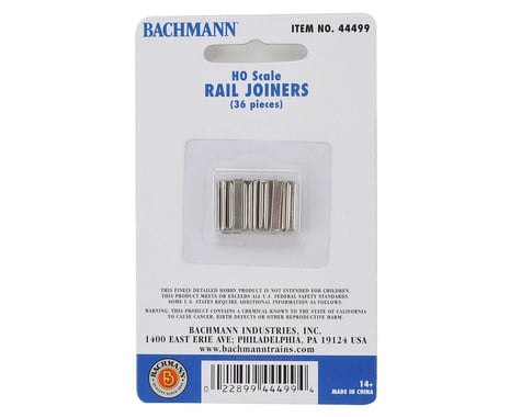 Bachmann E-Z Track Rail Joiners (36) (Nickel Silver) (HO Scale)